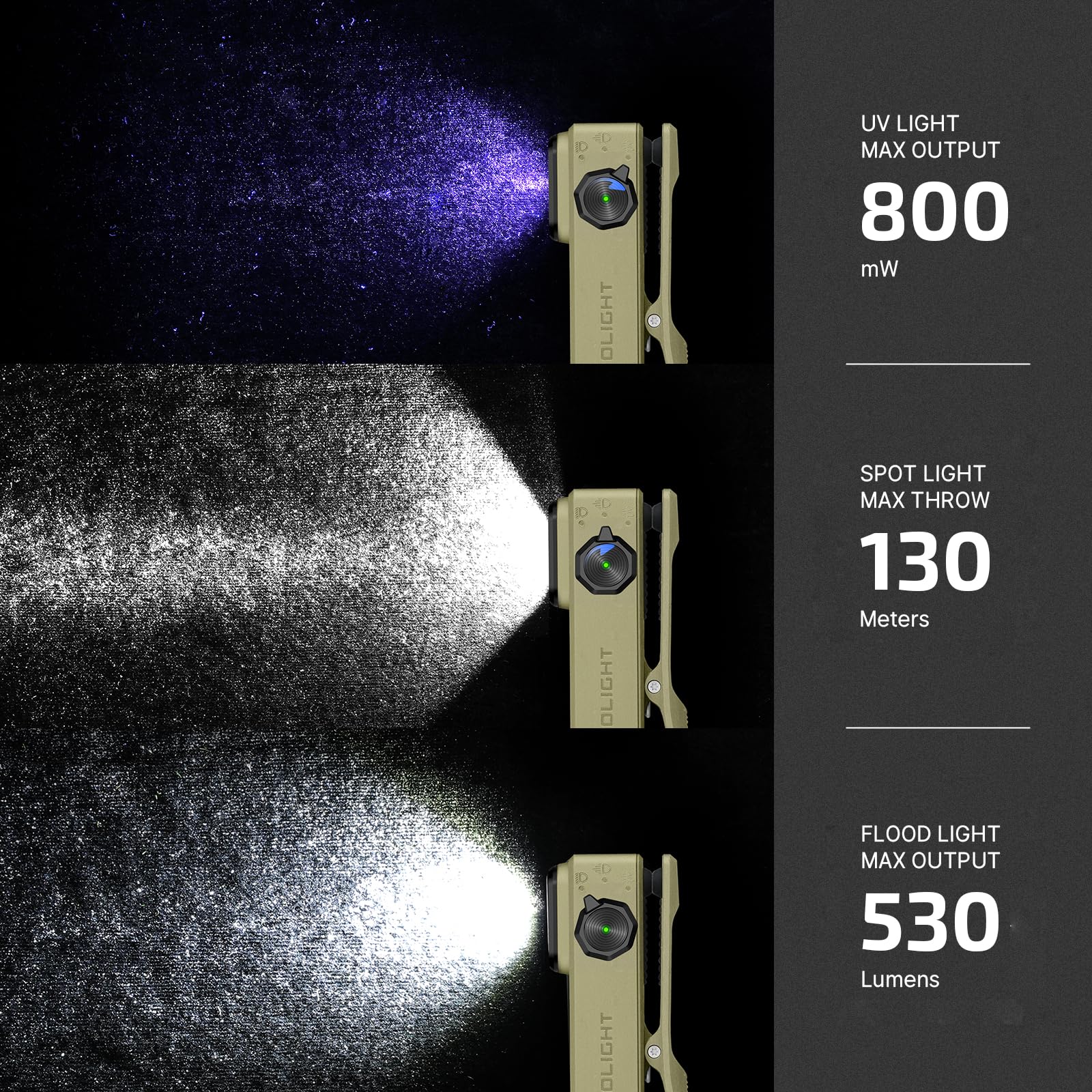 OLIGHT Oclip Ultra flood-light mode provides wide illumination for work and trails