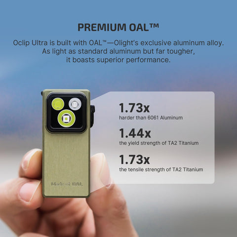 OLIGHT Oclip Ultra side view highlighting clip and magnetic mount for hands-free use