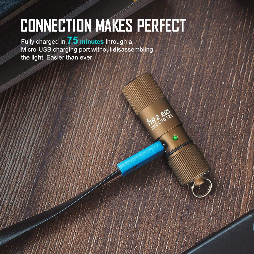 OLIGHT i1R 2 EOS 150-lumen beam delivering balanced illumination.