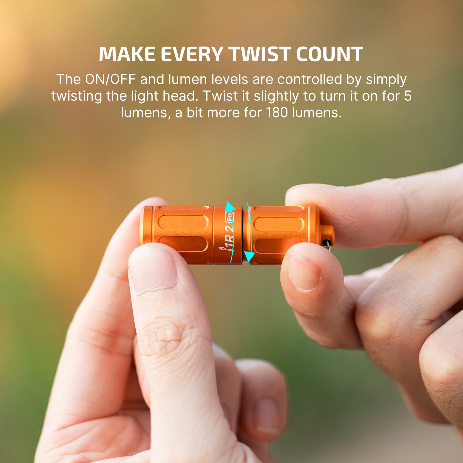 OLIGHT I1R 2 Pro EOS in hand, compact brightness for everyday tasks.
