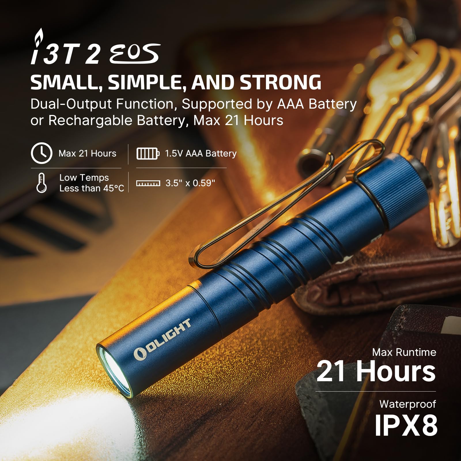 OLIGHT I3T 2 EOS 200-lumen beam for outdoor tasks.