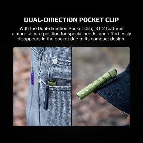 OLIGHT I3T 2 EOS 62-meter beam provides clear outdoor visibility.