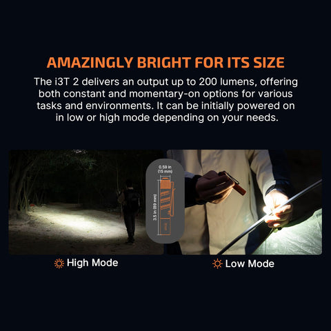 OLIGHT I3T 2 EOS beam reach demonstrates 62-meter distance in outdoor use