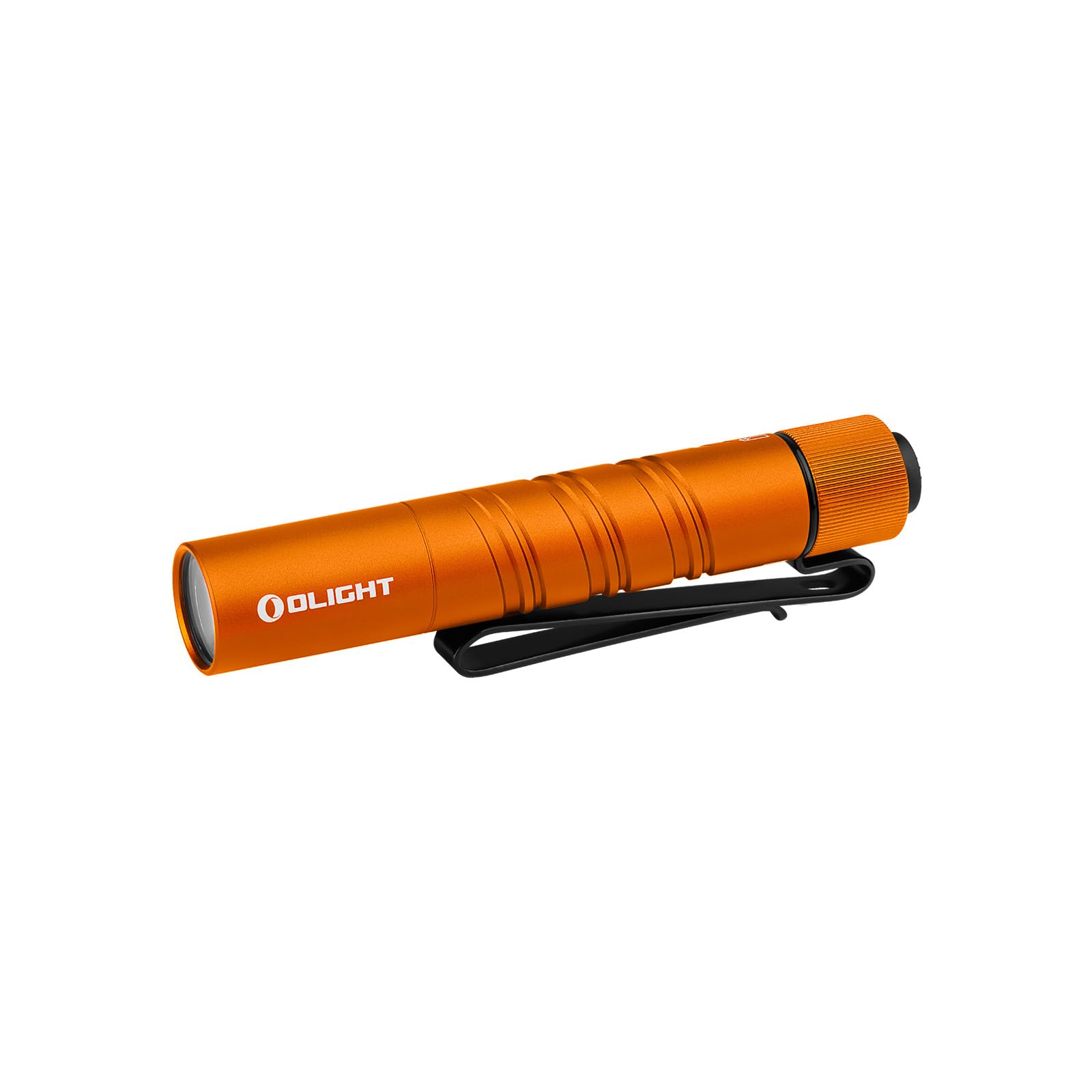 OLIGHT I3T 2 EOS compact flashlight close-up showing bright 200 lumen output