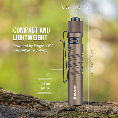 OLIGHT I3T EOS desert tan compact form fits pockets hats and straps