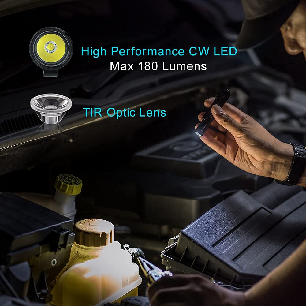 OLIGHT I3T EOS tail switch demonstrates easy momentary or steady mode access
