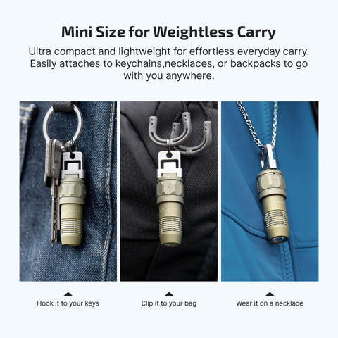 OLIGHT iUltra keychain attachment keeps light accessible on the go