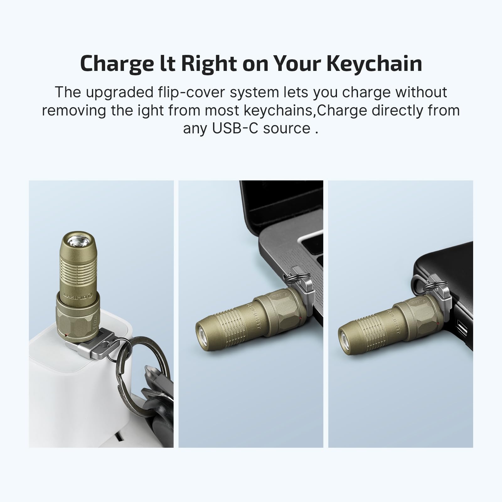 OLIGHT iUltra magnetic base enabling hands-free lighting on metal surfaces