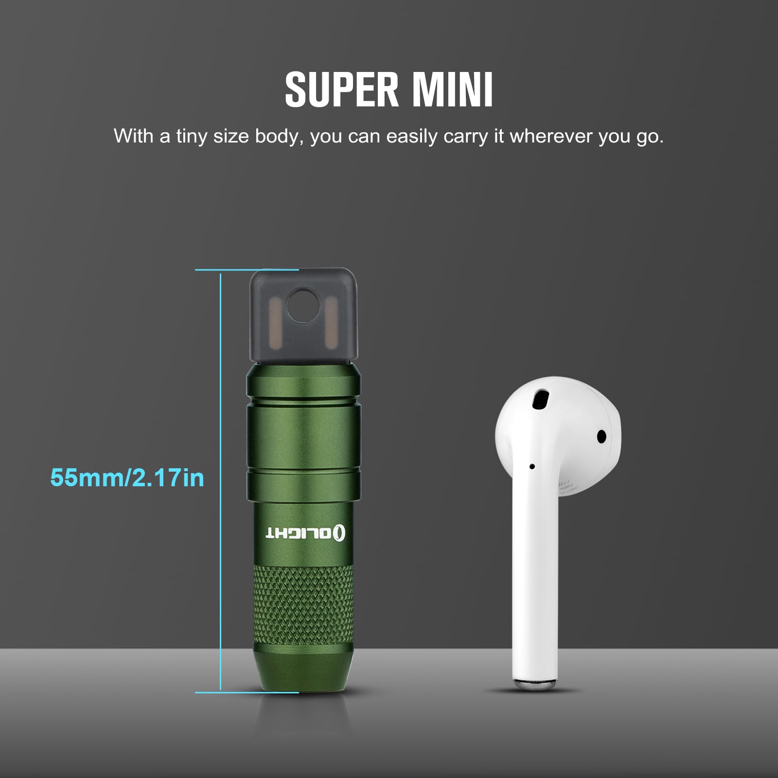 OLIGHT IMINI 2 aluminum body offers durability in a light build.