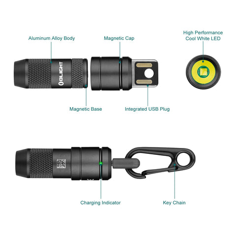 OLIGHT IMINI 2 pocket-size length fits on a keychain.