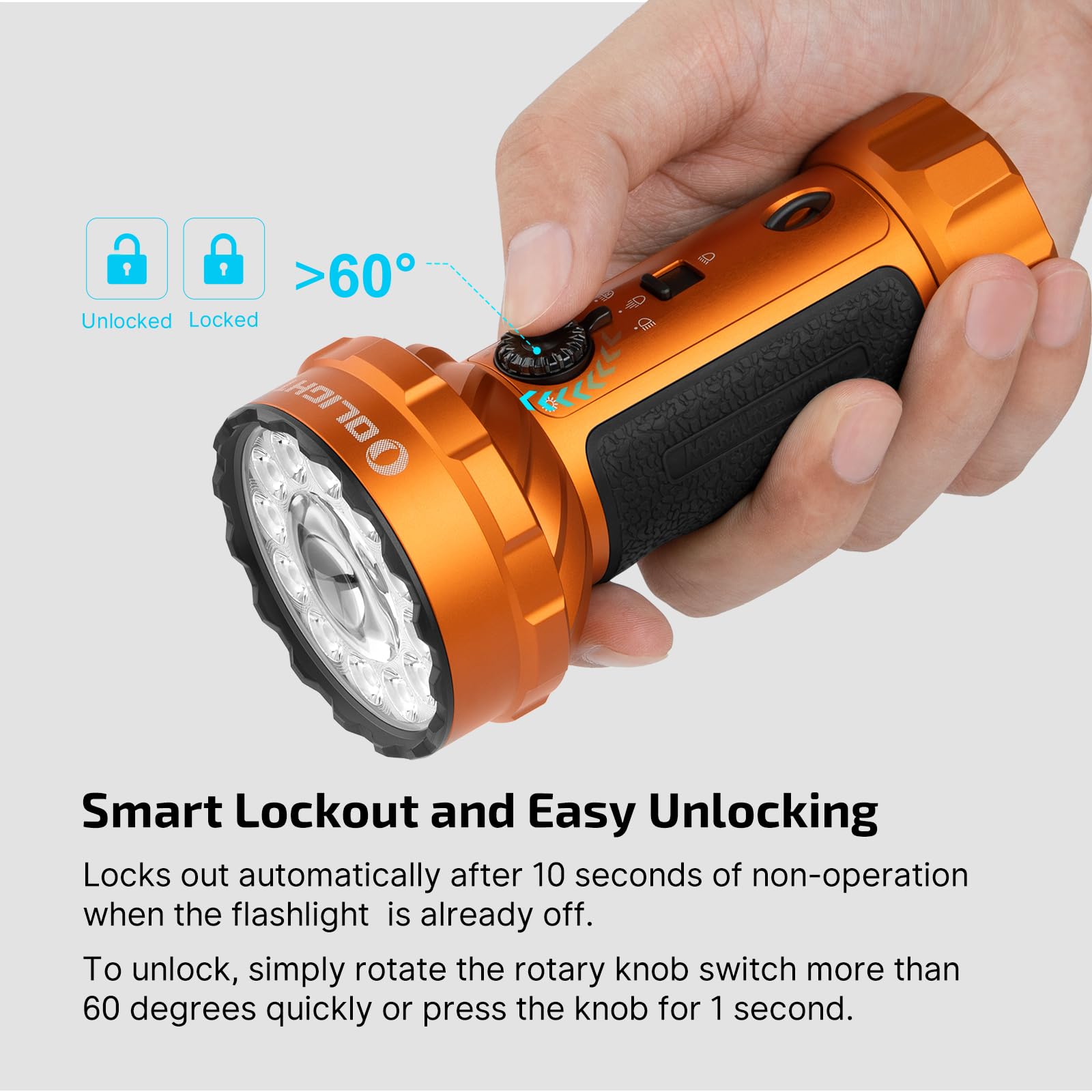OLIGHT Marauder Mini 2 color-coded battery status indicators