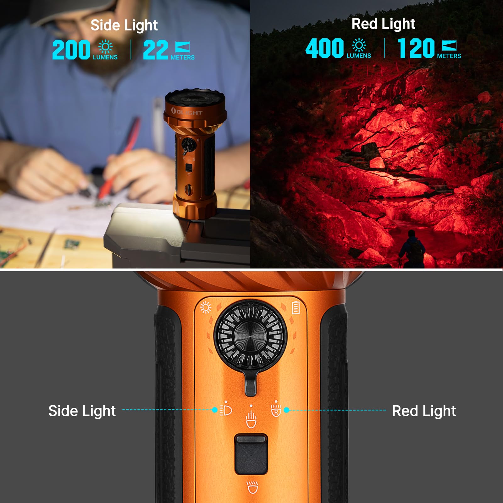 OLIGHT Marauder Mini 2 five modes interface for quick changes