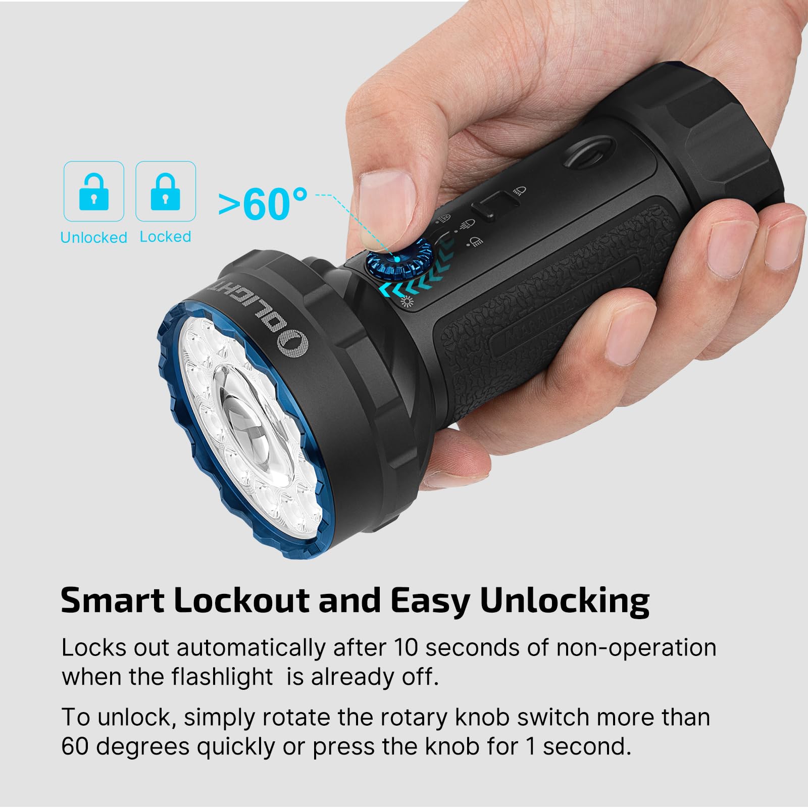 OLIGHT Marauder Mini 2 rotary controls enable fast light switching.