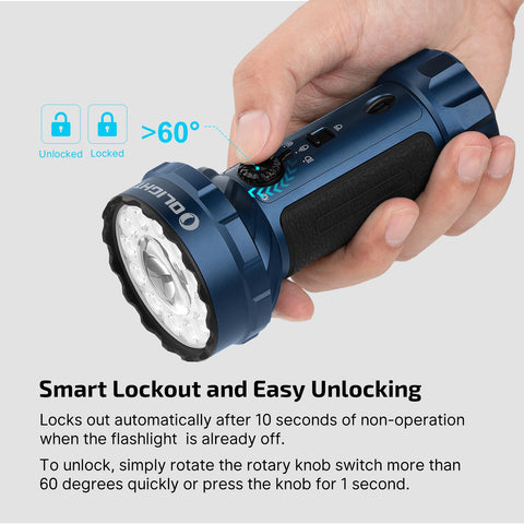 OLIGHT Marauder Mini 2 triple-control hub enables quick mode changes.