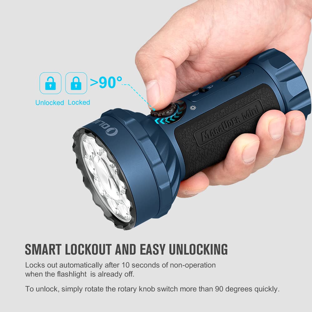OLIGHT Marauder Mini rotary knob allows easy brightness adjustment
