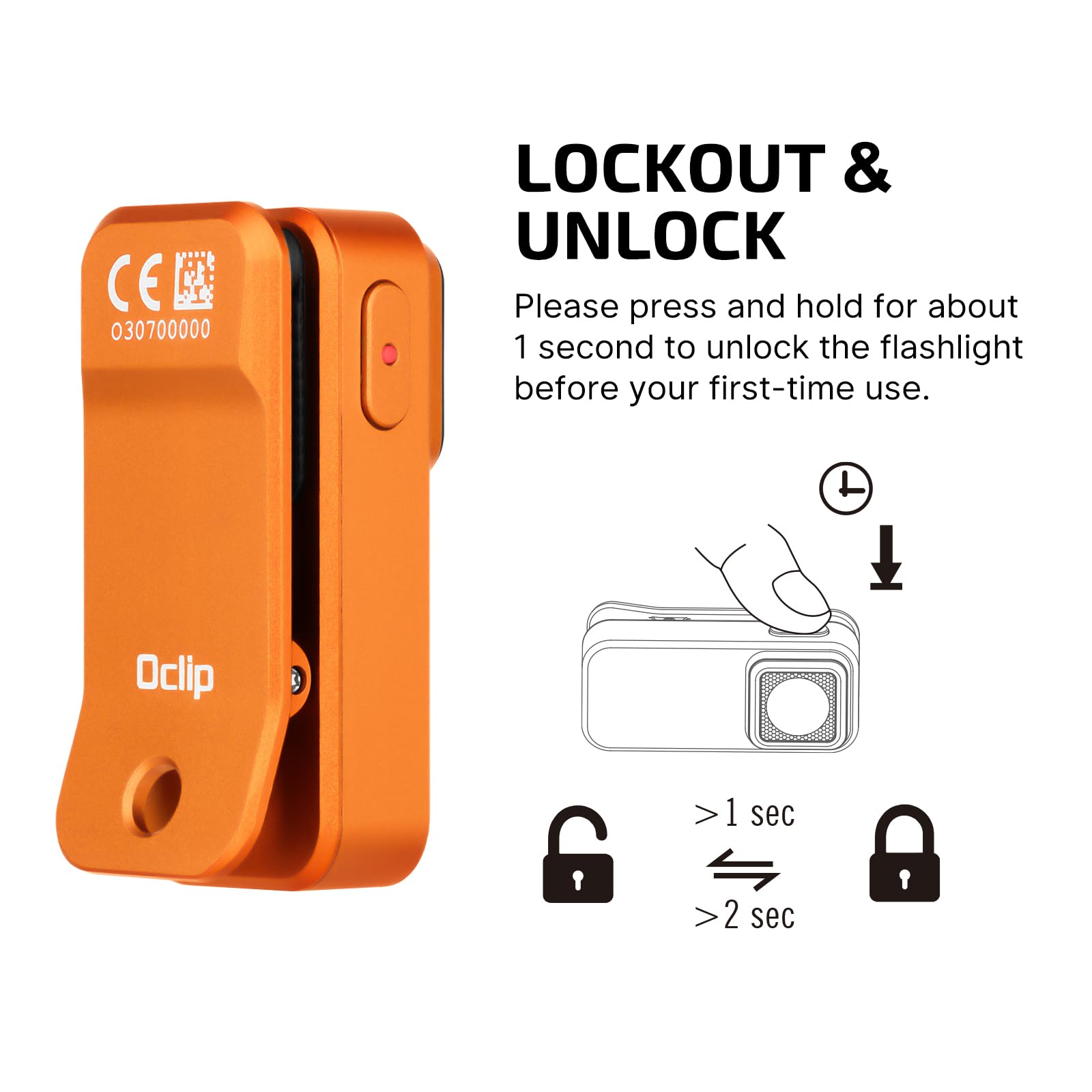 OLIGHT Oclip clip-on use on backpack or cap for hands-free light.