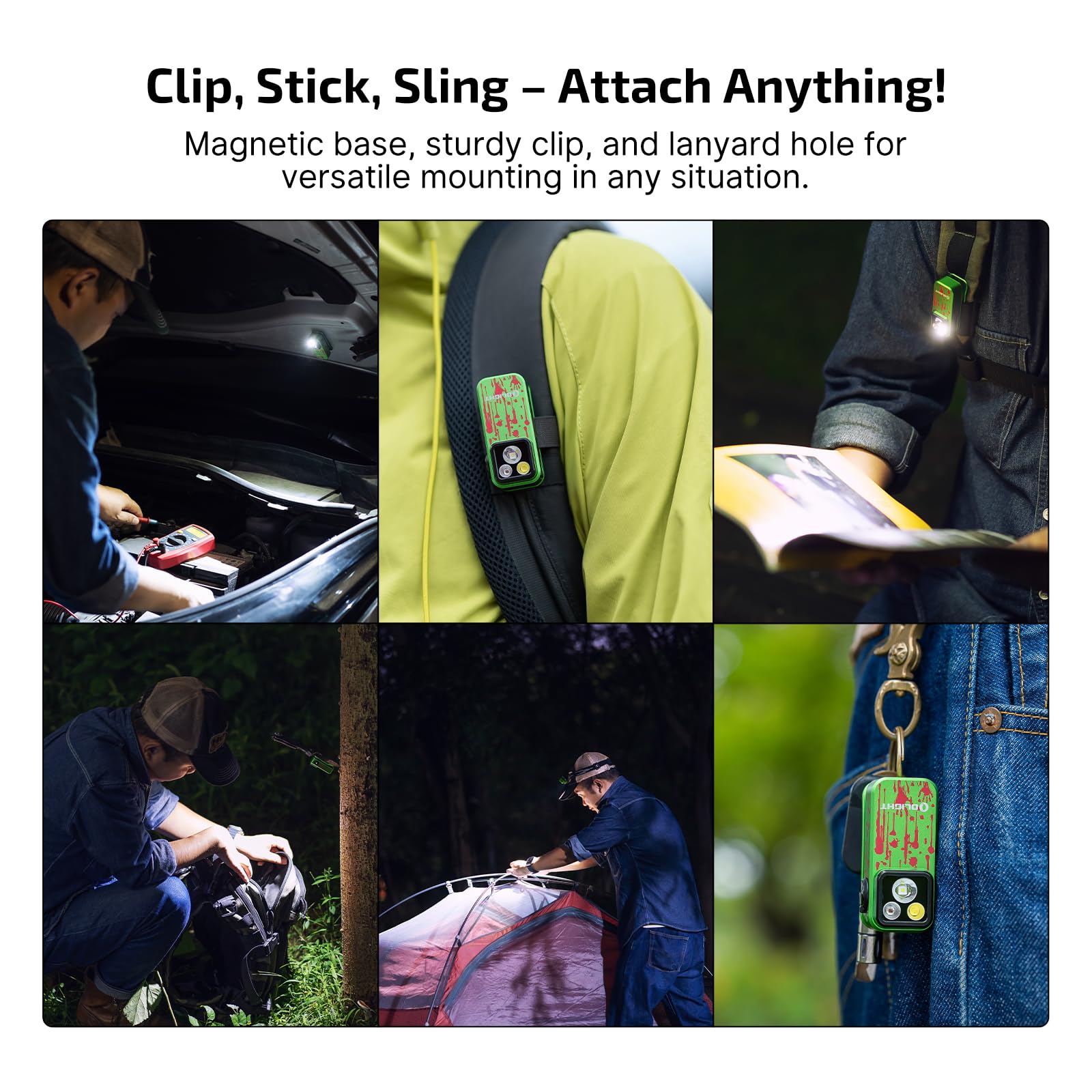 OLIGHT Oclip Pro clip grasps items up to 14 mm thick securely.