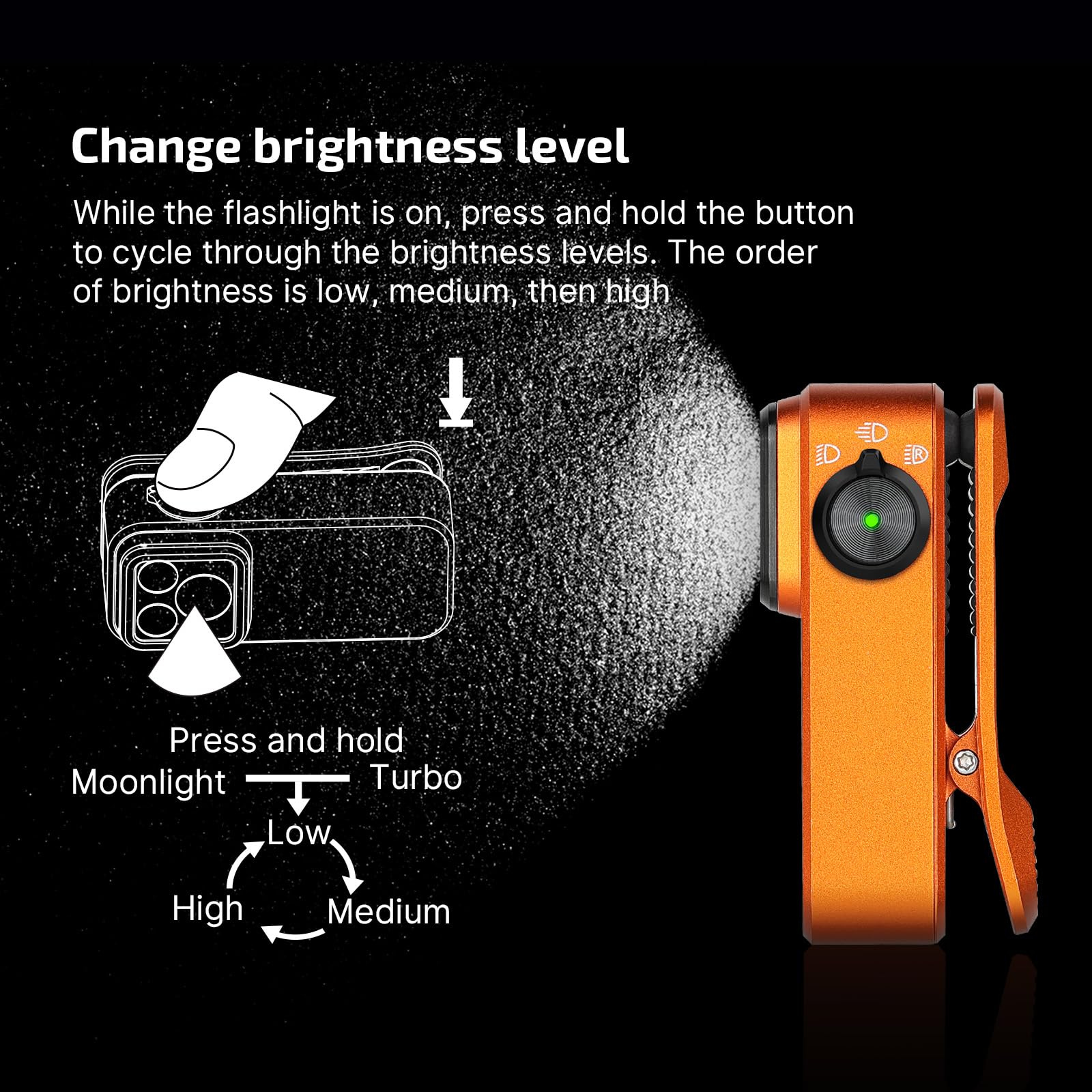 OLIGHT Oclip Pro clip design secures items up to 14 mm