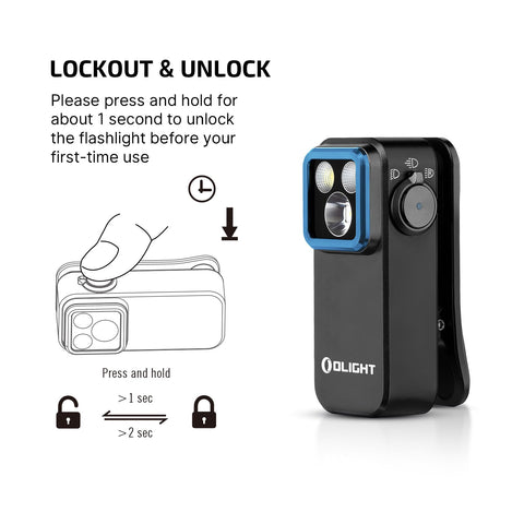 OLIGHT Oclip Pro clip grips items up to 14 mm thick.