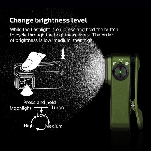 OLIGHT Oclip Pro clip-magnetic-base enables hands-free mounting and secure attachment.