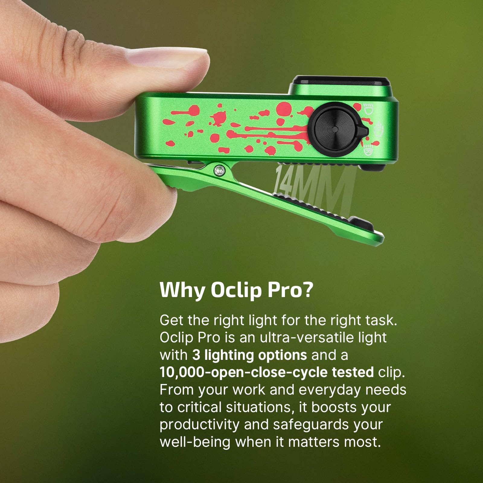 OLIGHT Oclip Pro lanyard hole adds quick carry and access.