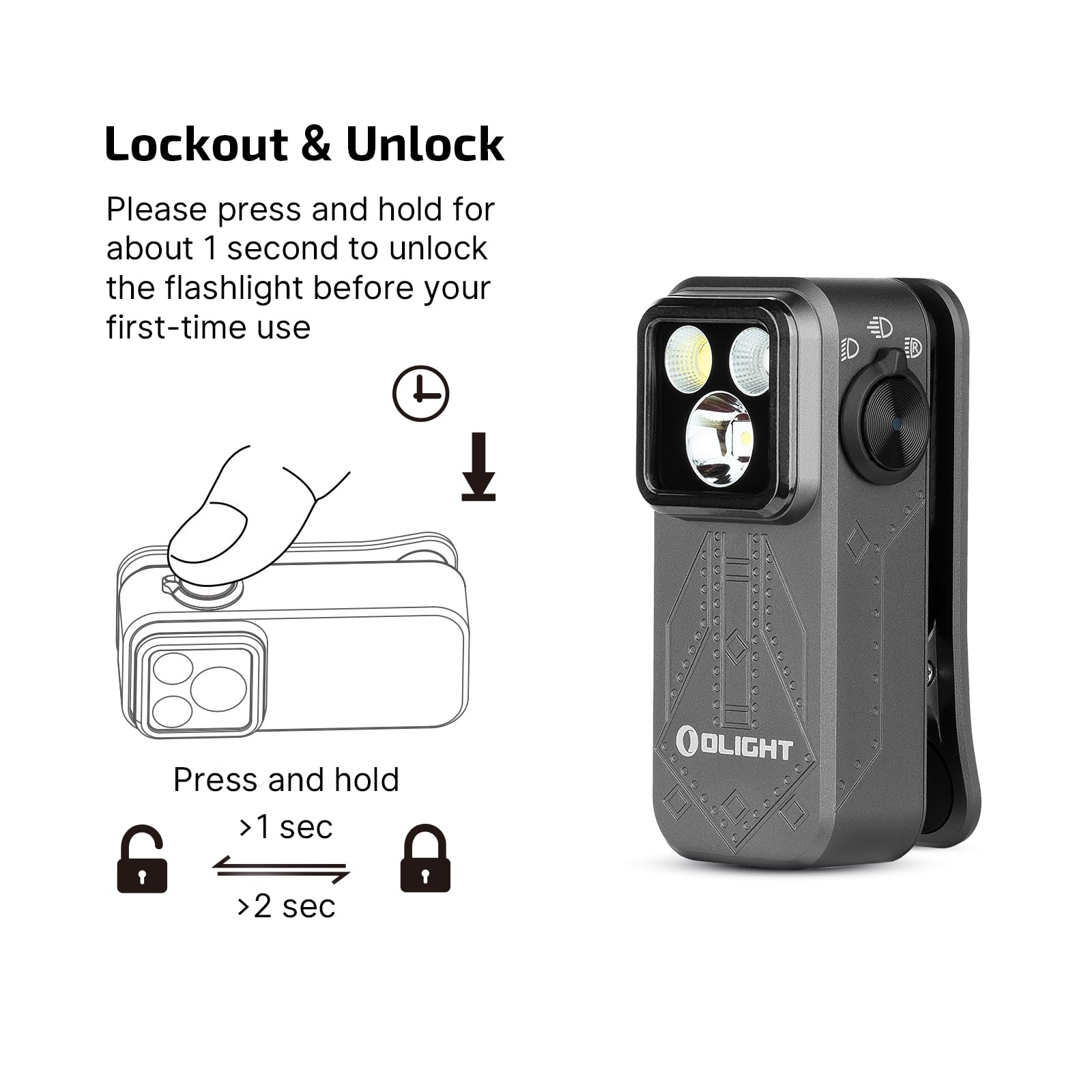 OLIGHT Oclip Pro magnetic base attachment on metal surface