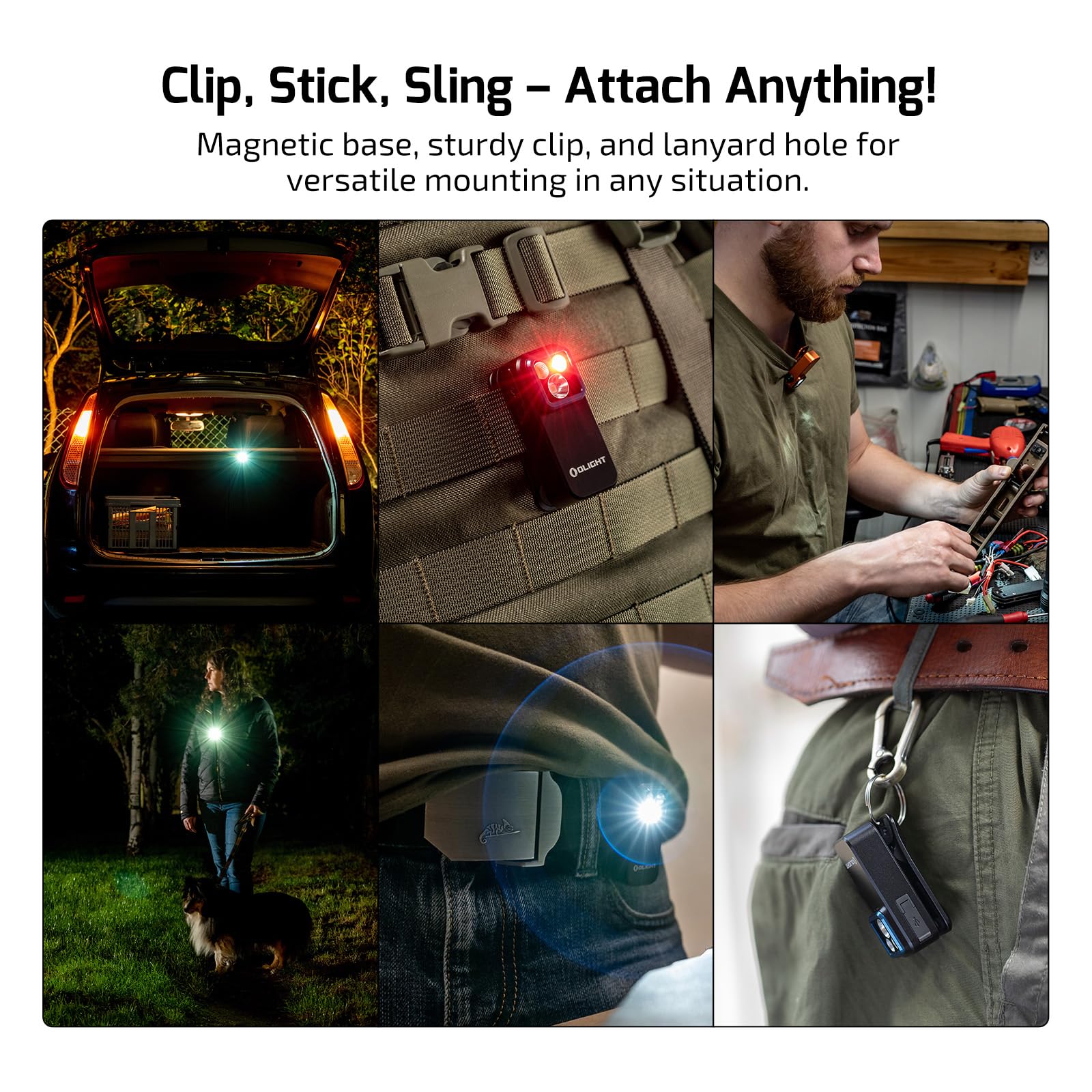 OLIGHT Oclip Pro clipped on a bike for versatile use.