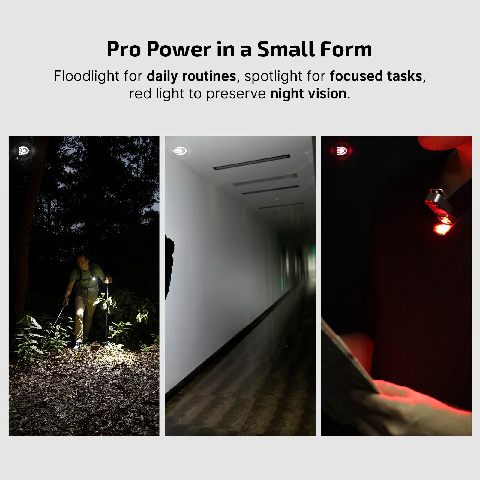 OLIGHT Oclip Pro red light at 40/4 lm for night tasks