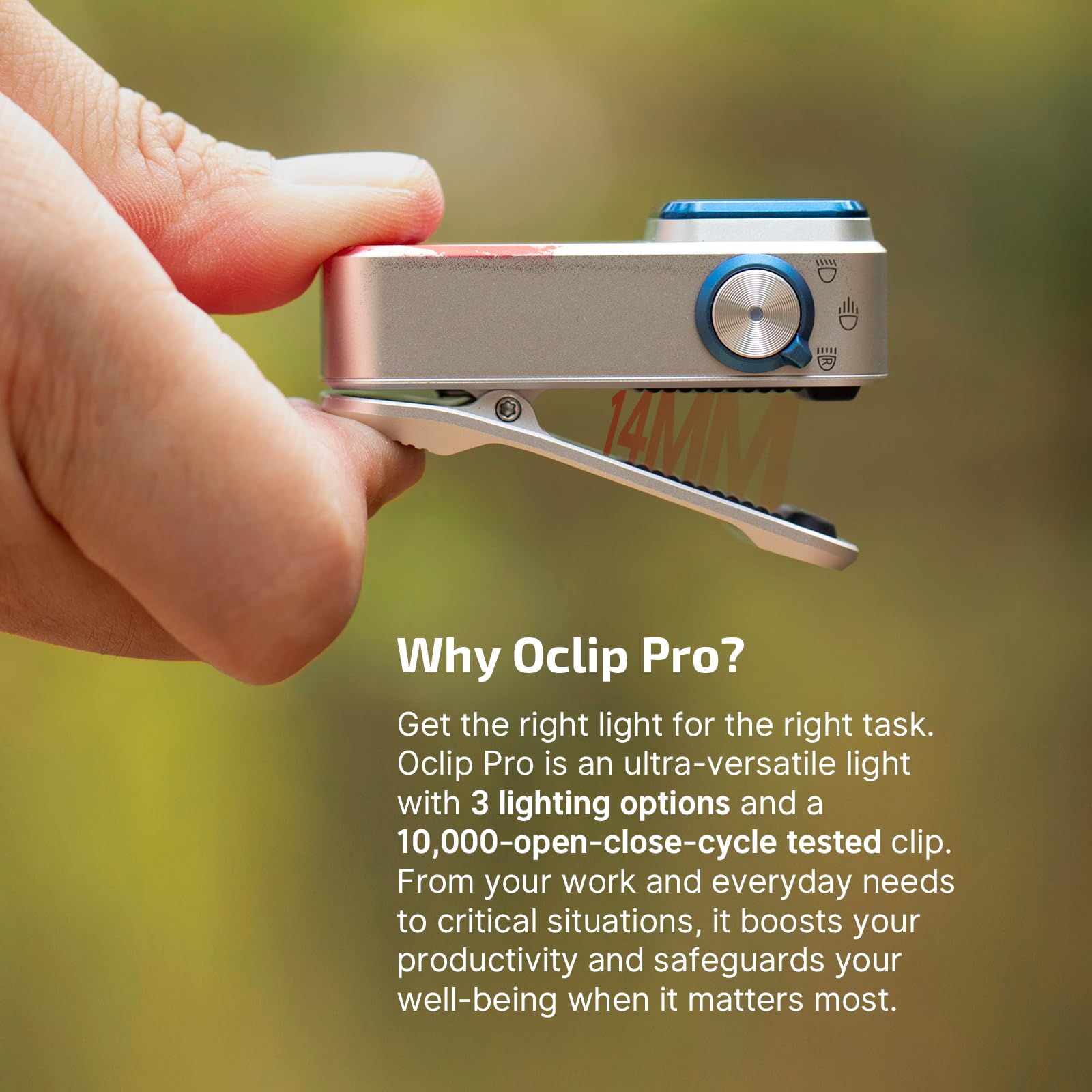 OLIGHT Oclip Pro long-range spotlight at 120 m for distance visibility