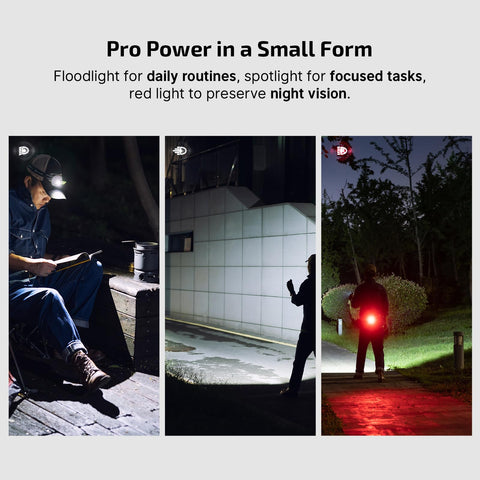 OLIGHT Oclip Pro spotlight reaches 120 meters for signaling and distance viewing.