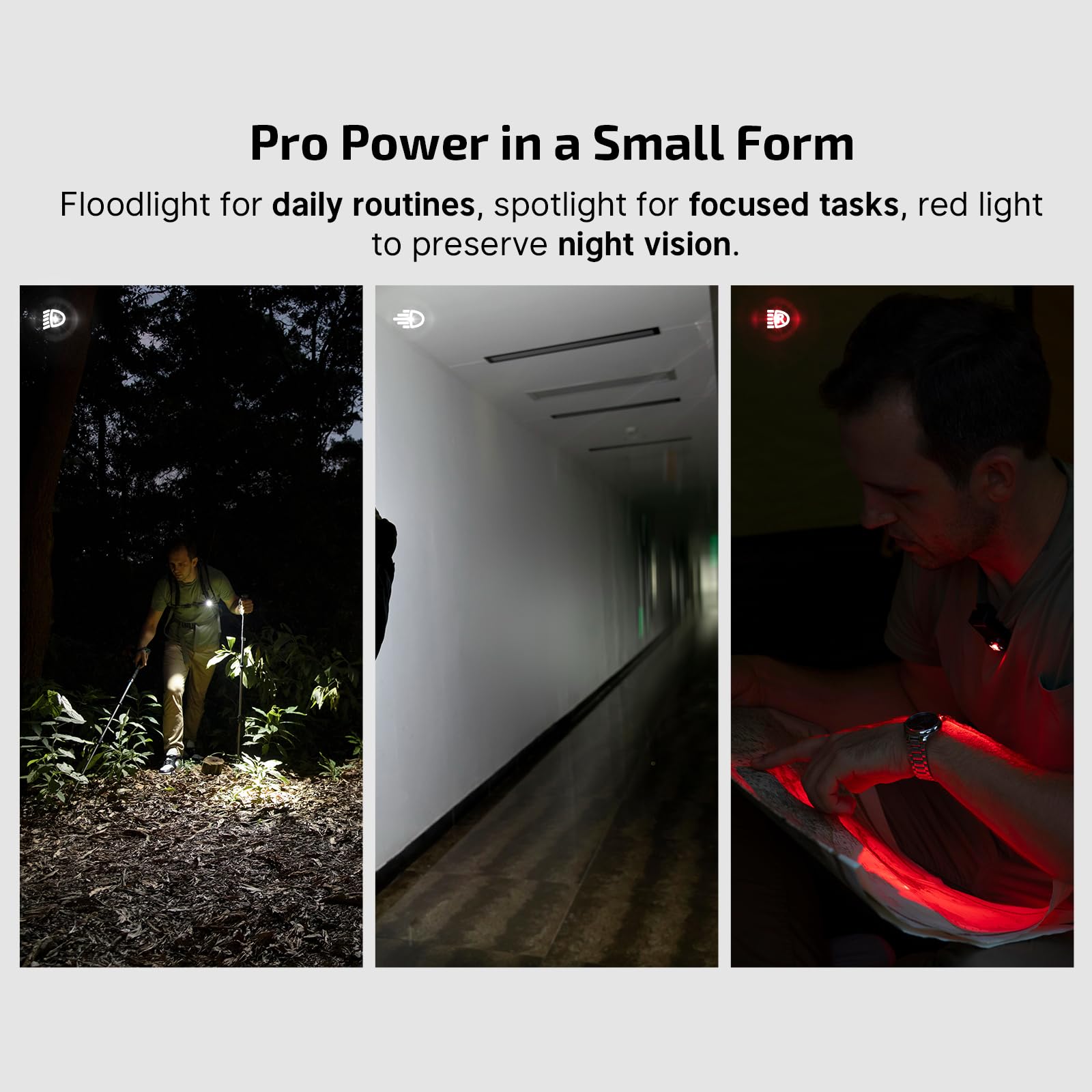 OLIGHT Oclip Pro spotlight mode reaches 120 meters for signaling.