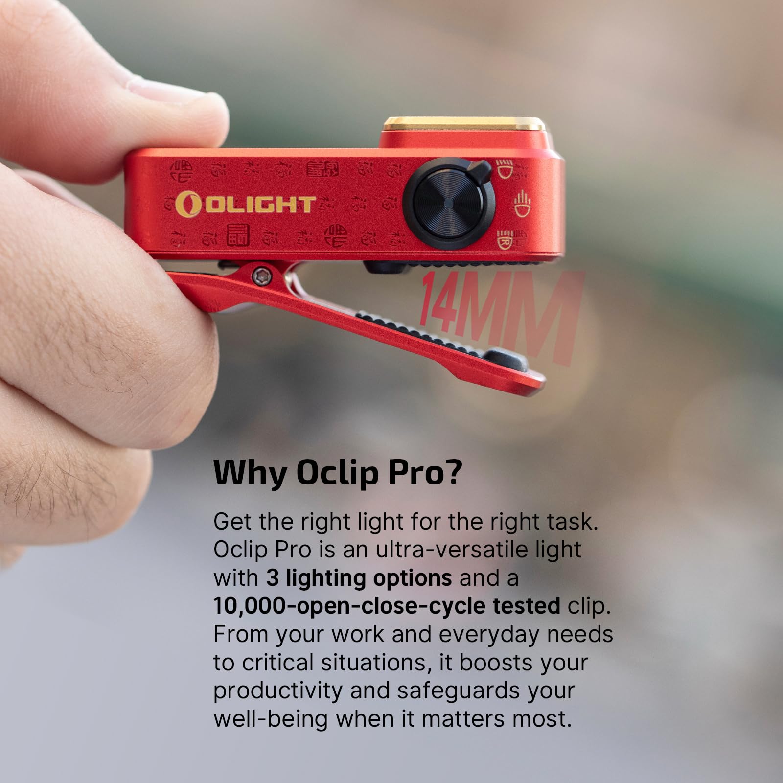 OLIGHT Oclip Pro USB-C charging for easy power