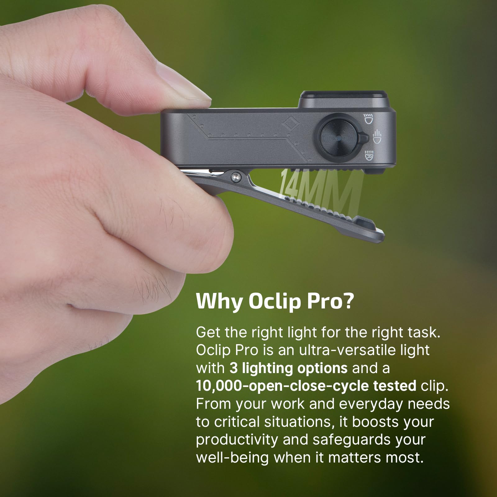 OLIGHT Oclip Pro USB-C charging port for quick top-ups