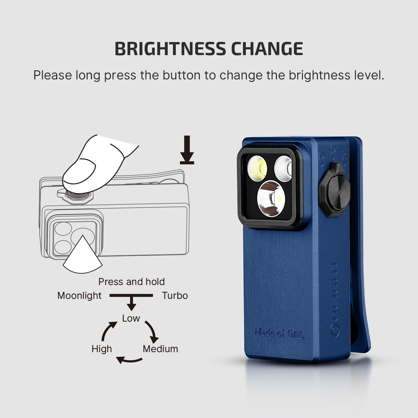 OLIGHT Oclip Ultra durable aluminum body resists wear during daily use