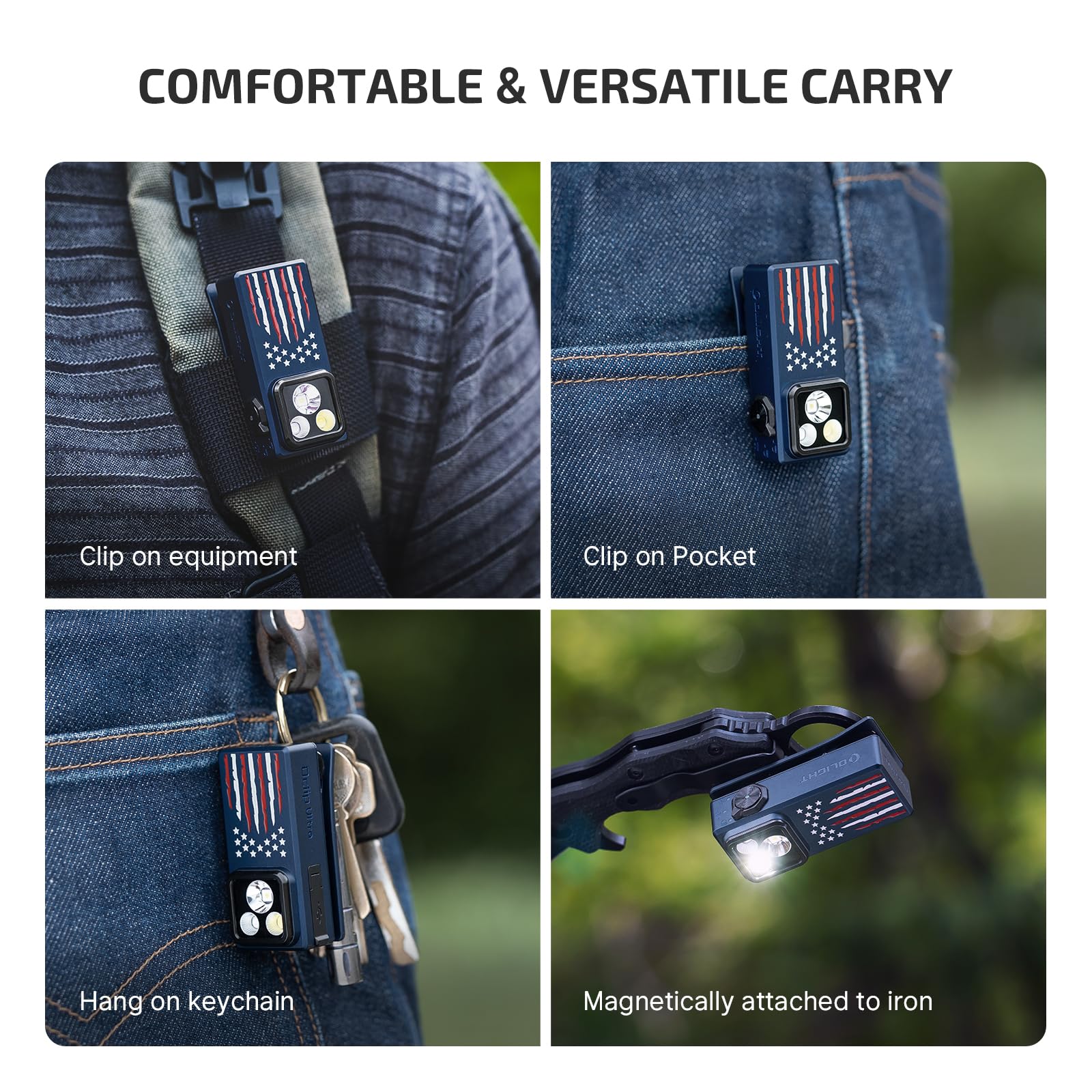 OLIGHT Oclip Ultra IPX6 water resistance with open cover functionality.