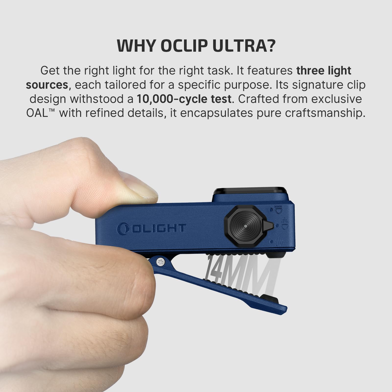 OLIGHT Oclip Ultra hinged dust cover tested for high cycle life