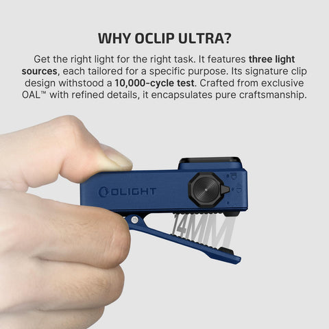 OLIGHT Oclip Ultra hinged dust cover tested for high cycle life