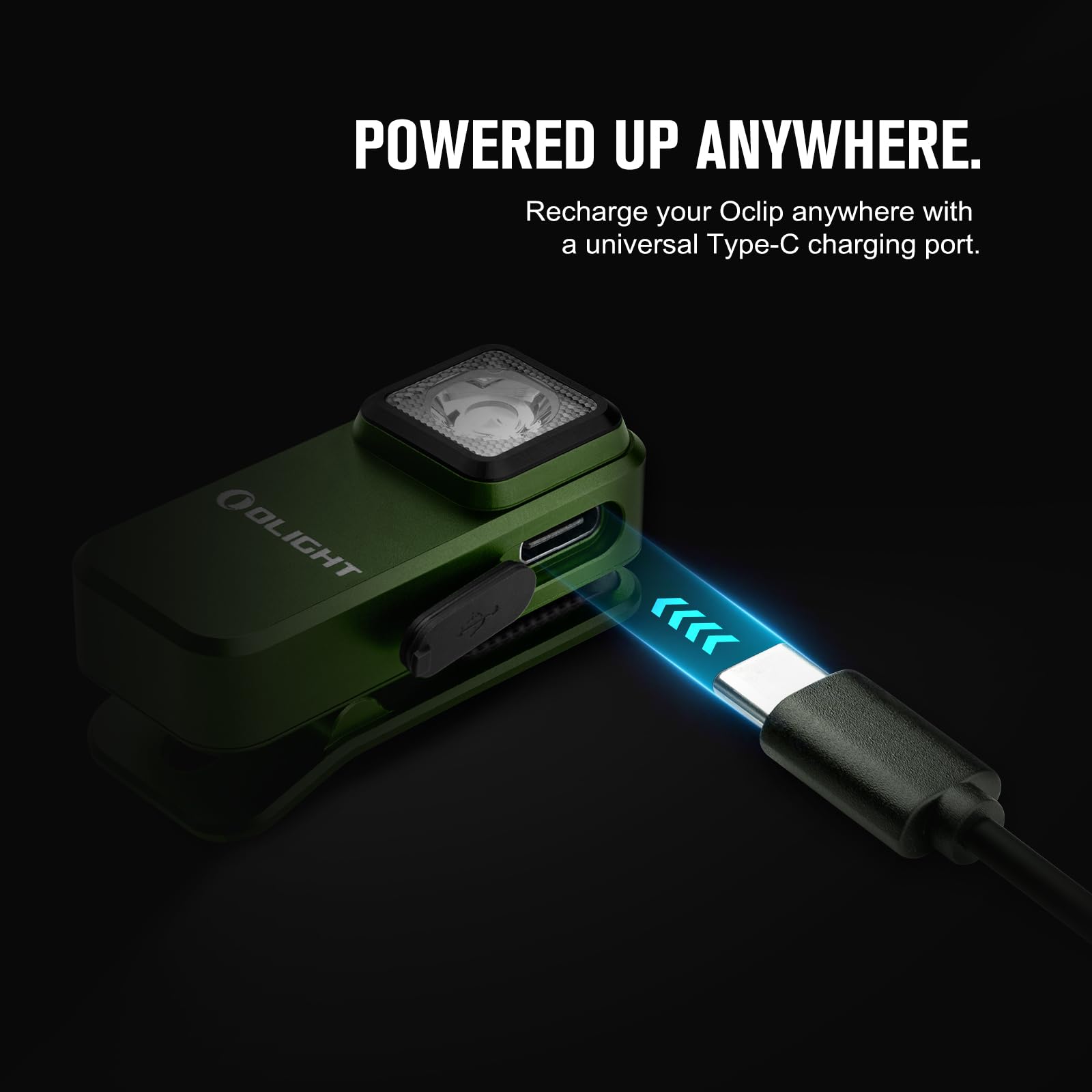 OLIGHT Oclip USB-C charging enables quick recharging