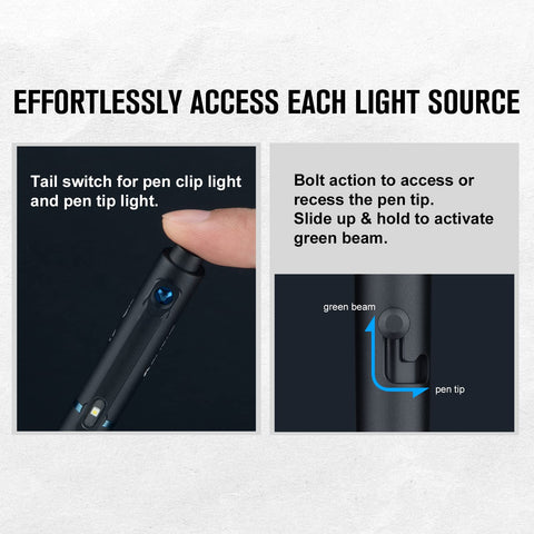 OLIGHT O'Pen Glow pen tip light aids precise writing in dim settings.