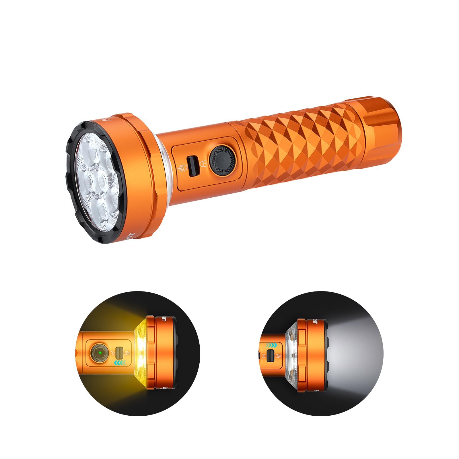 OLIGHT Prowess front light beam for long-range visibility.