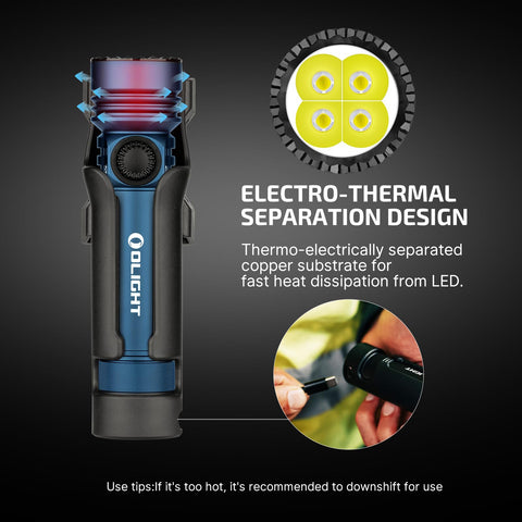 OLIGHT Seeker 4 Pro dual indicators reveal brightness and battery status