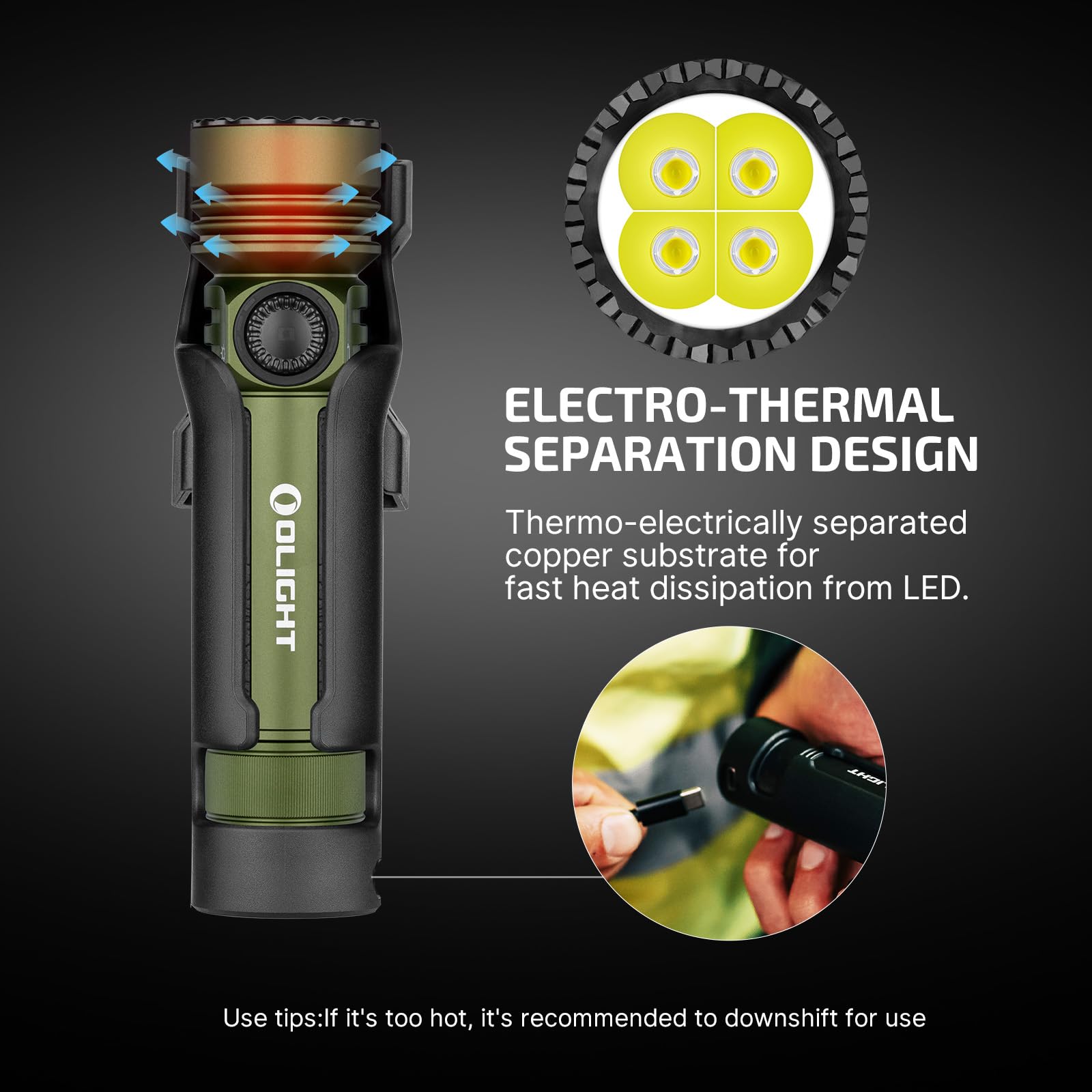 OLIGHT Seeker 4 Pro IPX8 waterproof capability in wet conditions