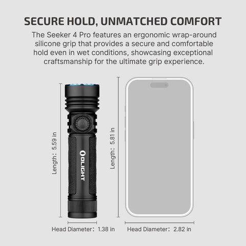 OLIGHT Seeker 4 Pro magnetic MCC3 charging adds flexibility on the go.