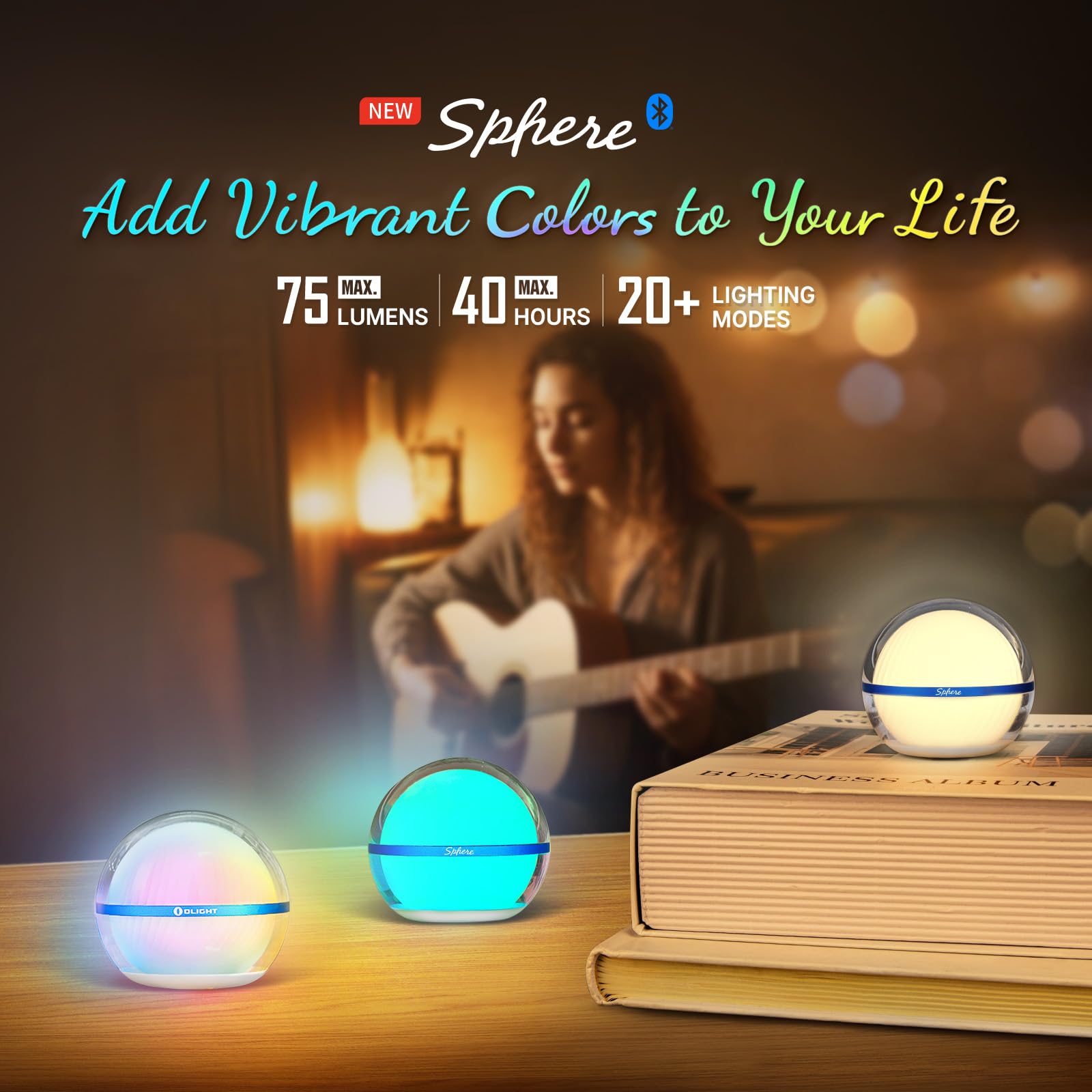 OLIGHT Sphere 360-degree lighting from transparent shell