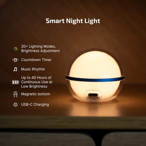 OLIGHT Sphere C RGB dimmable bedside lamp for customizable ambience.