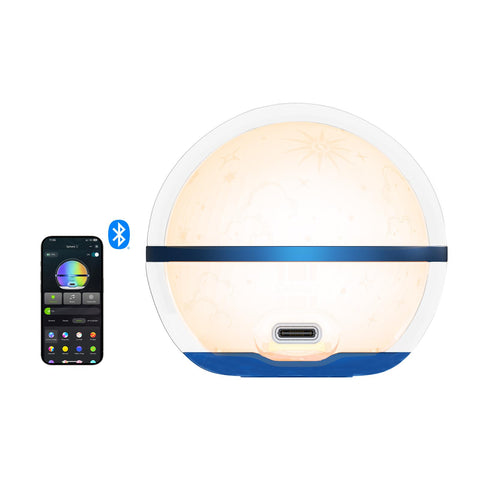 OLIGHT Sphere C smart night light charging via USB-C for versatile use.