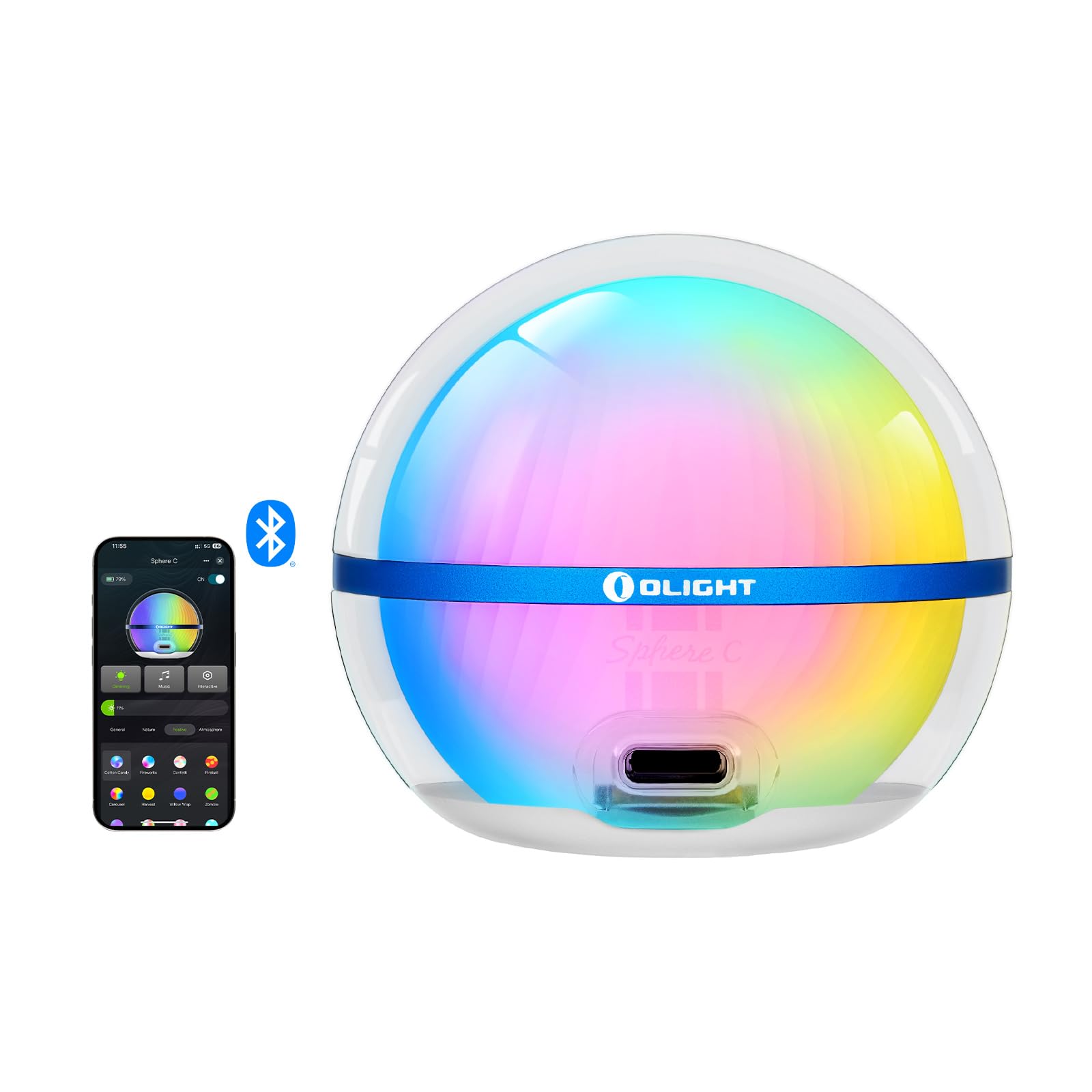 OLIGHT Sphere C night light with USB-C recharge for clutter-free charging