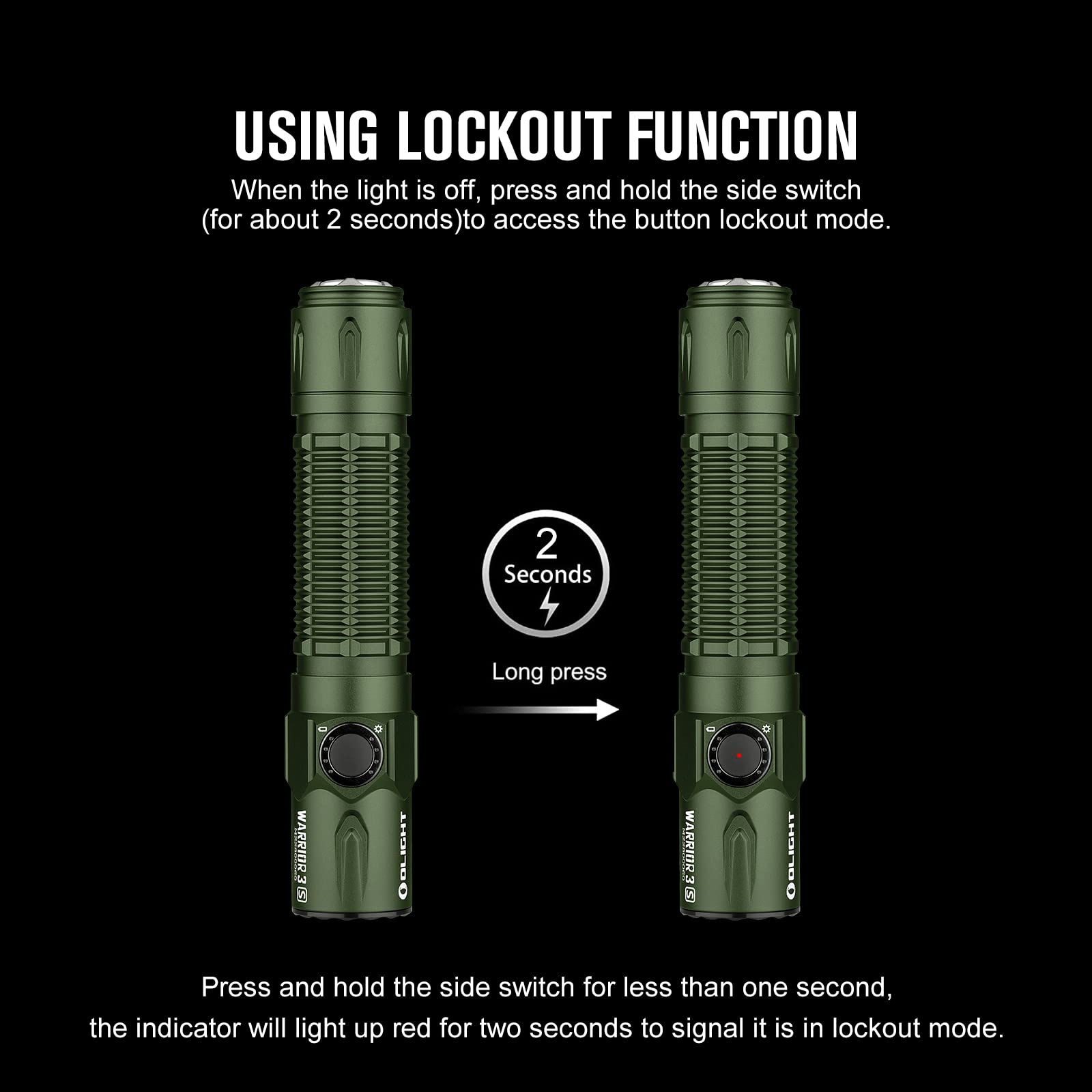 OLIGHT Warrior 3S compact design ideal for everyday carry (EDC).