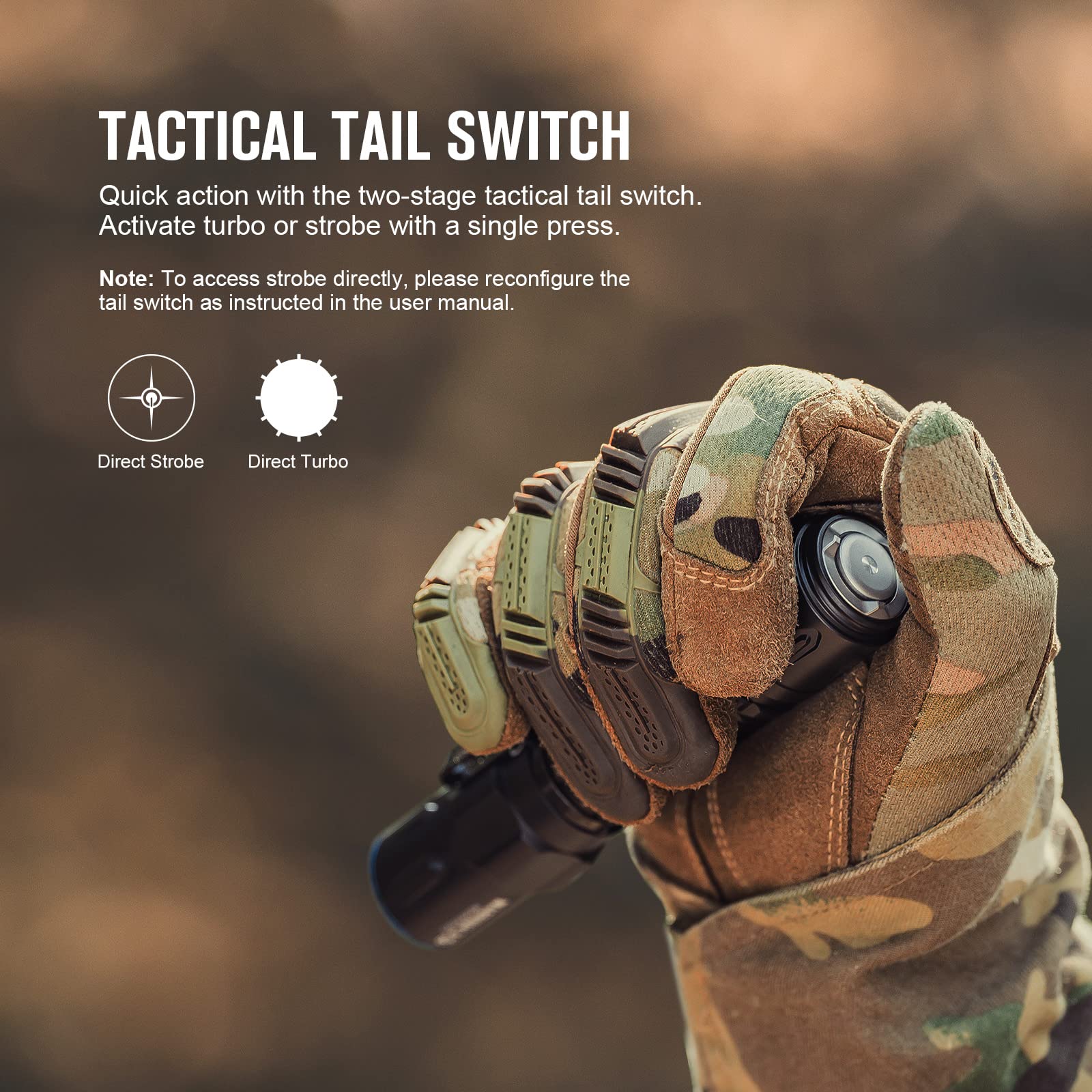 OLIGHT Warrior 3S TIR lens focuses the beam for long-range visibility.