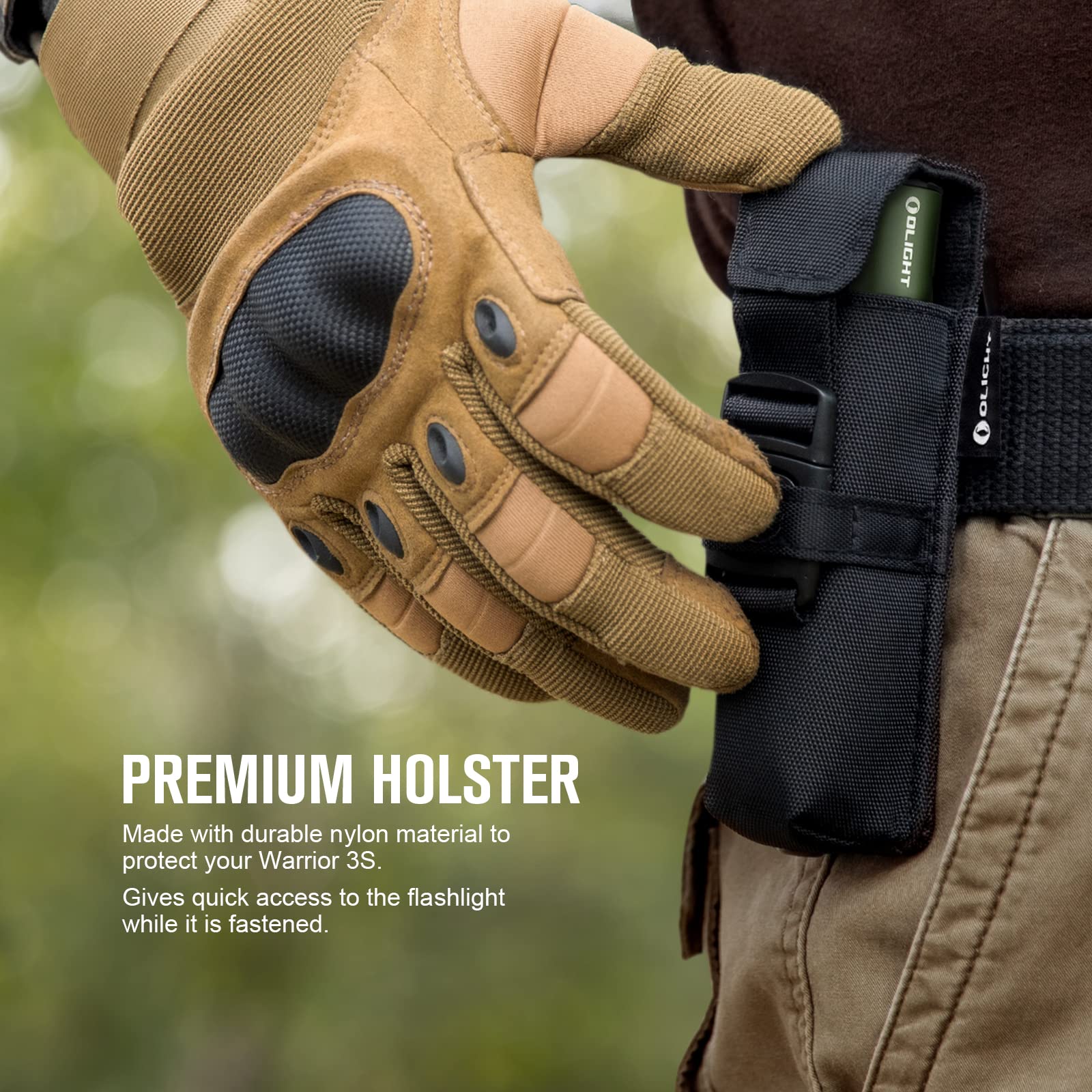 OLIGHT Warrior 3S TIR optic beam delivering focused long-range light.